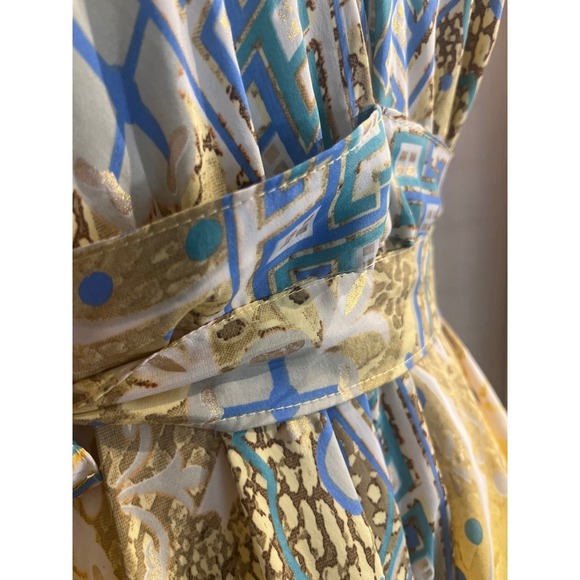 The Vacation Dress Yellow Floral Maxi Dress Sleeveless Pockets Size Large - Picture 8 of 10